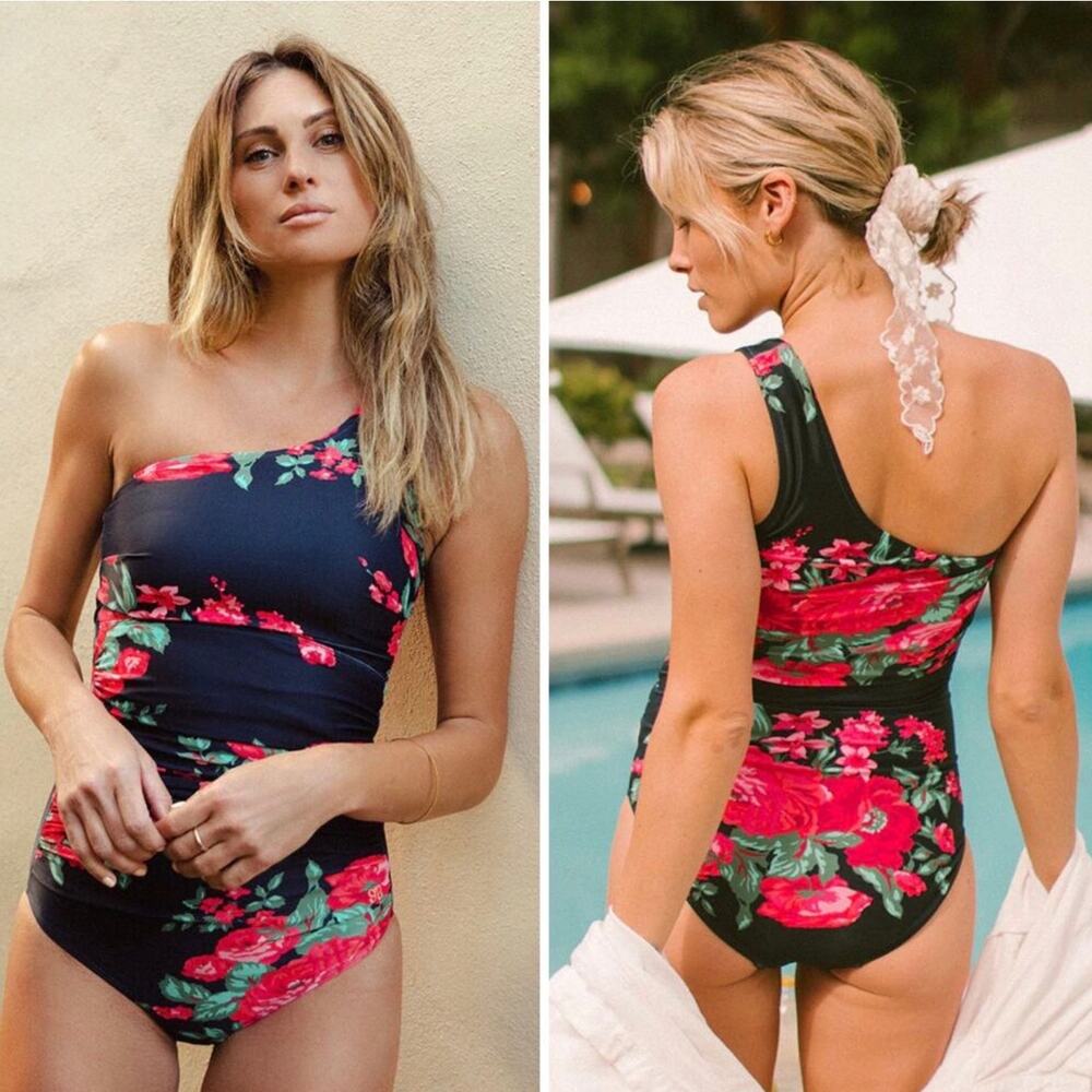 ALBION FIT Icon Ruched One Piece Swimsuit in Antigua Size Small